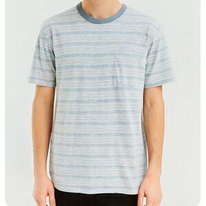 PX Clothing Indigo Striped Eco-Friendly Cotton Tee Shirt NWT Size Medium